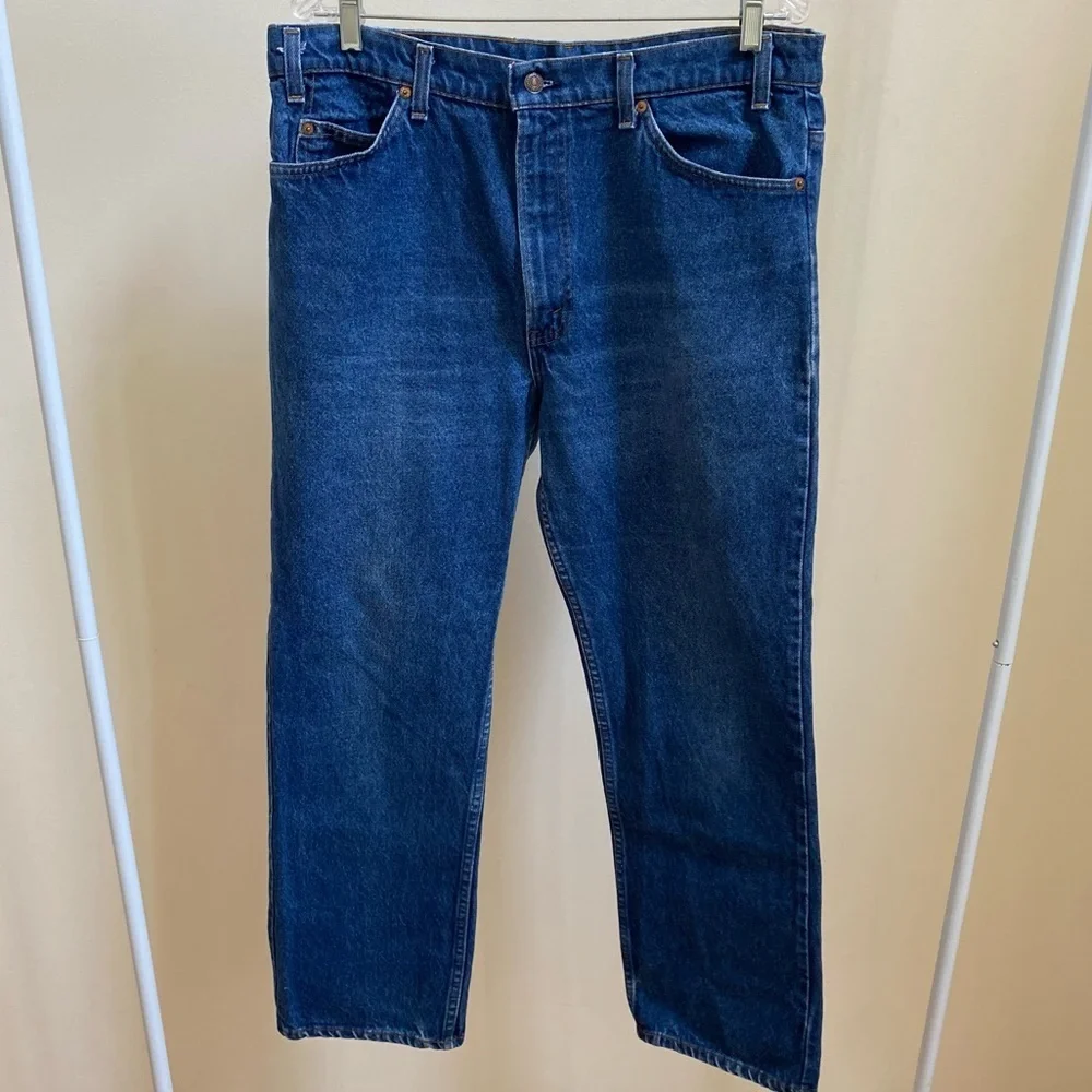Levi's 1998 Orange Tab vintage straight leg jeans dark wash 38x30 - Picture 1 of 10